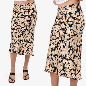 Réalisation Par Floral Midi Slip Skirt Sz XS Daisy Allover Print